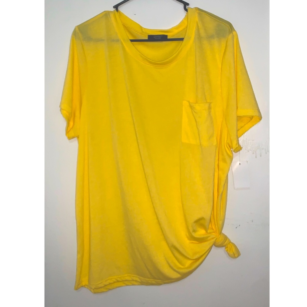 Front Tie Yellow T-Shirt (XXL)